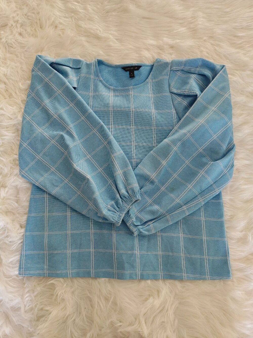 Banana Republic Blue Puffed Long Sleeved Top, Size Small